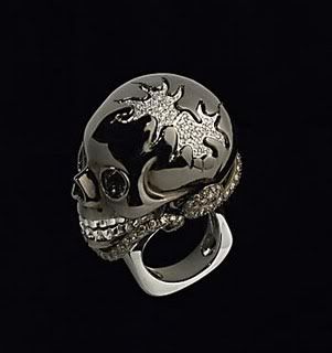 Lydia Courteille Diamond Skull Ring at couturelab.com via trend de la creme