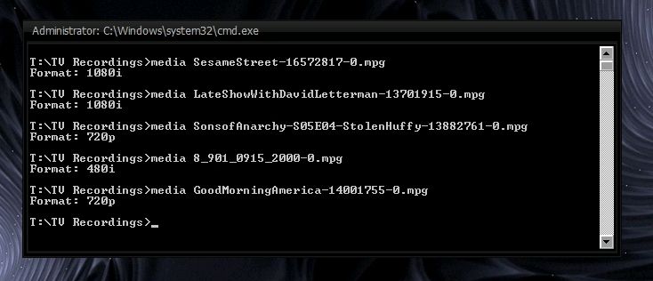 BTW: I have made a small windows batch file (based off the CLI version of mediainfo.exe) to display video format correct from command line.