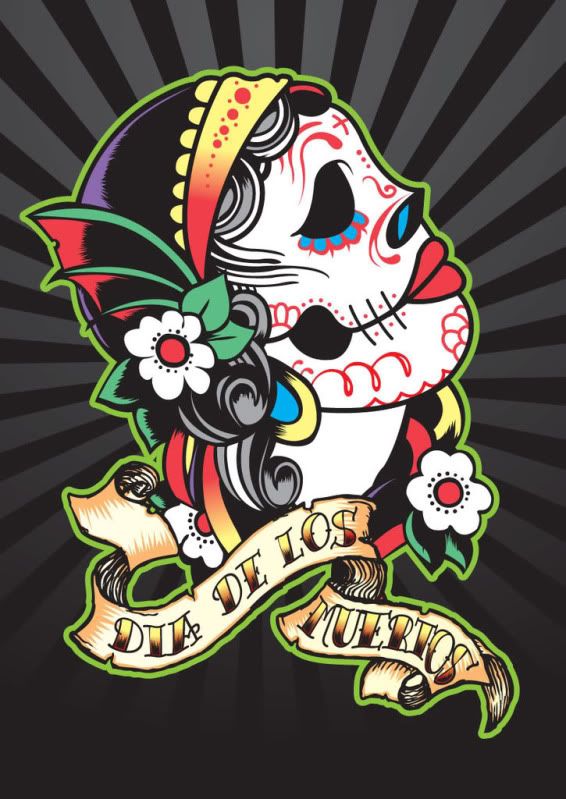day of dead skull tattoo miami ink. Mexican Day of the Dead folk
