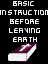 Basic Instructions Before Leaving Earth