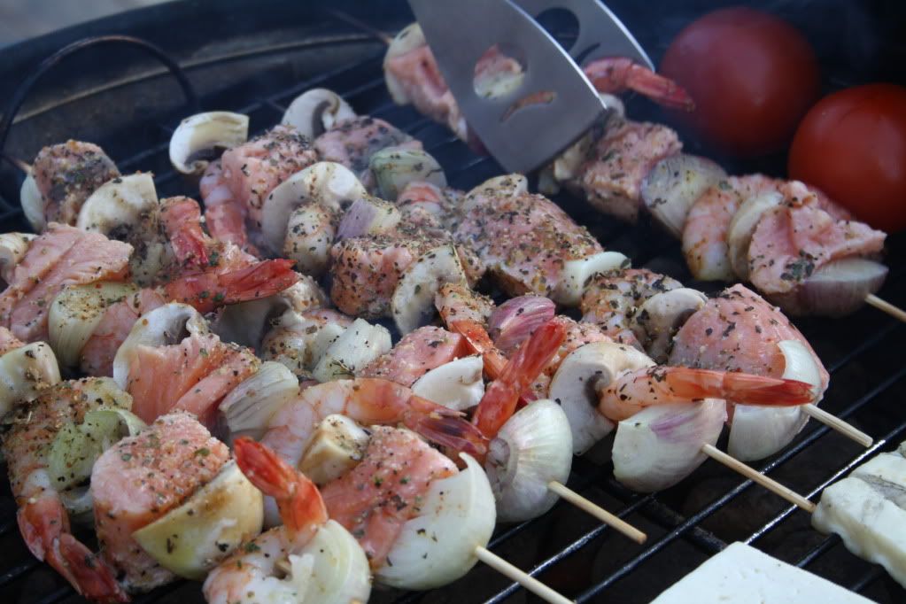 sjømat på grillen