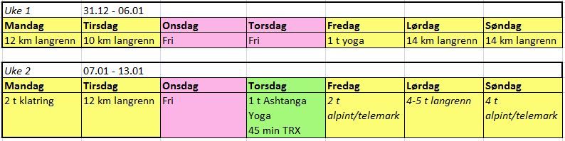 treningsdagbok