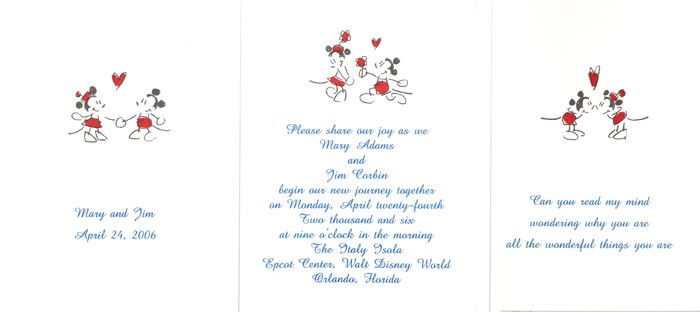 Once I picked out my invitations I loved the icons of Mickey and Minnie on 