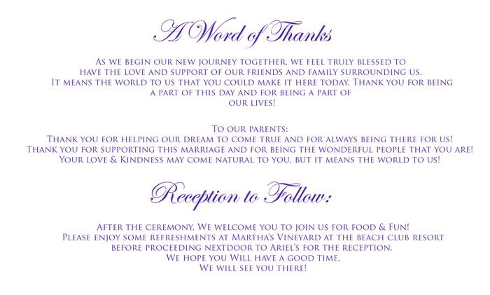 wedding programs wording