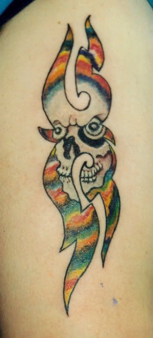 tribal tattoo with_skull_inside