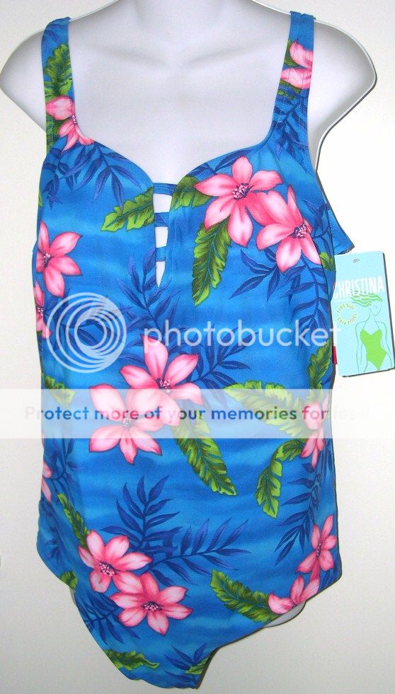 NEW Christina blue coral green swimsuit 22W, NWT $65.  